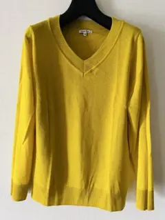 グローバルワーク Vネック ニット M イエロー