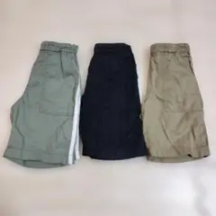 【お買い得】3枚セットハーフパンツ 110cm ウエストゴム