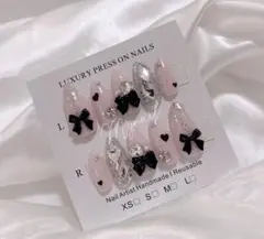 497ちゅるんネイルチップ 量産型 スナ系 ワンホン フレンチガーリー