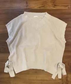 HONEYS ハニーズ ベスト コットン ベージュ レイヤード リボン