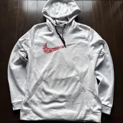 キ*ィ様 人気NIKE Dri-FIT パーカー M 白 ビッグスウォッシュ ス