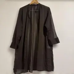 GU シースルーブラックロングシャツワンピース M