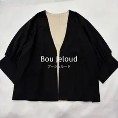 Bou Jeloud バックプリーツ ノーカラー カーディガン ボレロ 黒 38のサムネイル