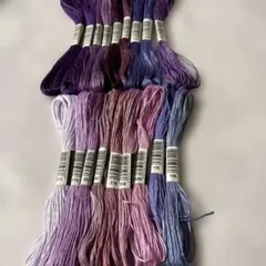 刺繍糸　１８本セット　パープルカラー　ミサンガ　刺し子　ステッチ