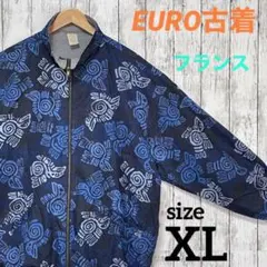 ユーロ古着　ナイロンジャケット　民族柄　size XL フランス製　ビンテージ