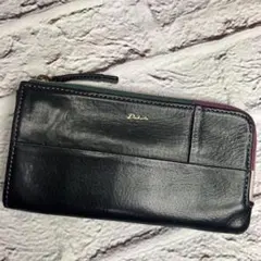 美品✨Dakota ダコタ ブロッコ L字ファスナー 牛革 レザー 黒 長財布のサムネイル