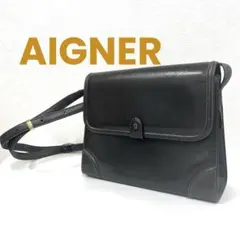【正規品】AIGNER アイグナー ショルダーバッグ ダークブラウン レザー