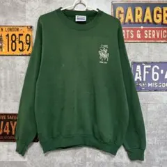 90s USA製 スウェット グリーン St.John’s カレッジ 古着 M