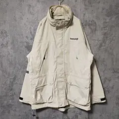 【00S】(L) ティンバーランド マウンテンパーカー ロゴ刺繍 ベージュ