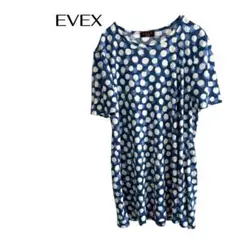 C303EVEX オフィスカジュアル デートドットワンピースチュニック大きめXLのサムネイル