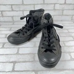 コンバース レザー オールスターハイ ブラックモノクローム 24㎝ 黒