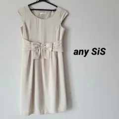 any SiS ワンピース ドレス 結婚式 リボン ベージュ オンワード樫山