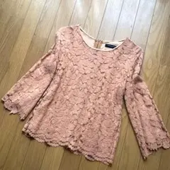 UNITED ARROWS 春色 花柄レース 七分袖トップス シャツ ブラウス