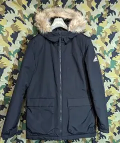 アディダス 中綿コート M PAVE FUR パーカーコート 防寒着 ブラック