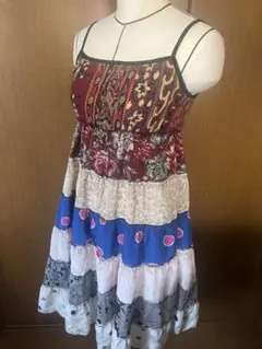 マルチカラー キャミワンピース