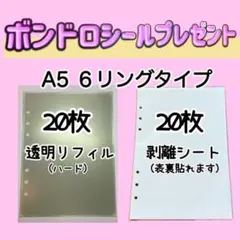シール台紙　シール帳　透明　クリアリフィル　a5 ボンボンドロップシール