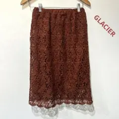 GLACIER グラシア　ブラウン　レース　タイトスカート エルサイズ