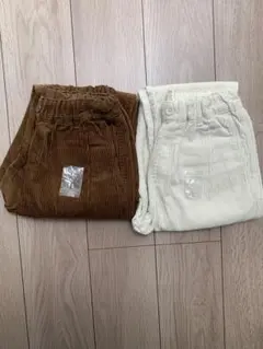 【未使用】GU KIDS(男女兼用)コーデュロイキャロットパンツ 2本セット