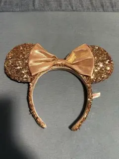 ミニーちゃん 耳カチューシャ ブラウン グリッター