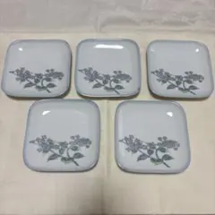 有田焼 哲山 紫陽花 角皿 5枚セット 小皿 取り皿 和菓子皿 未使用品のサムネイル