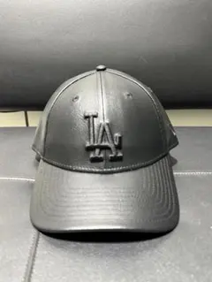 THECAP別注ブラックレザーキャップ ドジャース 9FORTY ニューエラ