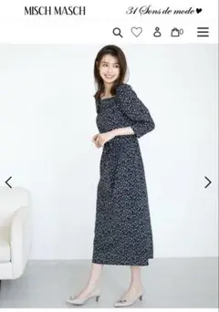 【新品】Misch Masch♪ ネイビー花柄ワンピース