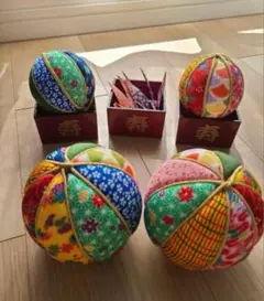 和装小物 鞠と升3個セット　ウェルカムボード用
