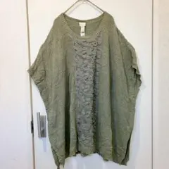 大きめ✨️chico's キラキラ✨️刺繍入りチュニック オリーブグリーン