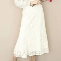 MISCH MASCH ミッシュマッシュ ロングスカート 白 アイボリー レース
