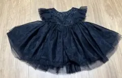 【新品未使用】ブラック チュール ベビードレス 3-6M ハロウィン セレモニー