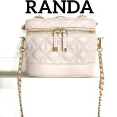RANDA ランダ バニティバッグ ピンクベージュ キルティング 2way