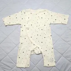星柄　長袖ロンパース クリーム色　60〜70cm