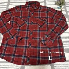 AZUL by moussy チェック柄シャツ　フランネル　長袖　Lサイズ