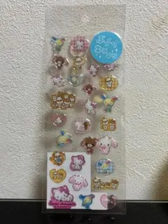 サンリオ ぷっくりキラフチ樹脂盛りシール 平成キャラクター