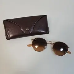 Ray-Ban ベージュラウンドサングラス ケース付き 正規品 - メルカリ