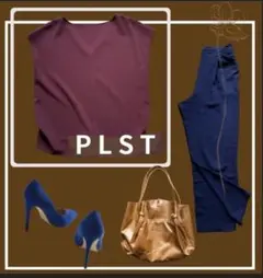 PLST プラステ Vネック フレンチスリーブブラウス ボルドーのサムネイル