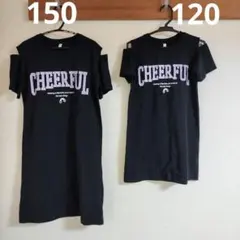 女の子　夏服　半袖　姉妹　お揃い　110センチ　150センチ　黒　ブラック