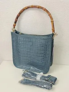 ロダニア イタリアンレザー クロコエンボス3WAYショルダーバッグ 