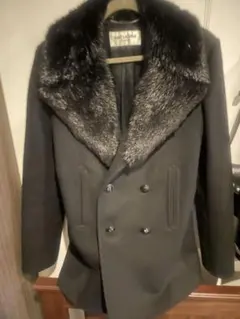 SAINT LAURENT エディ期　ブラック ウールピーコート 46のサムネイル