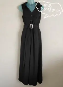 44【新品】セシルマクビー ノースリーブ シャツ オールインワン ブラック