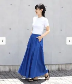 Ray BEAMS 綿麻 タックフレアスカート