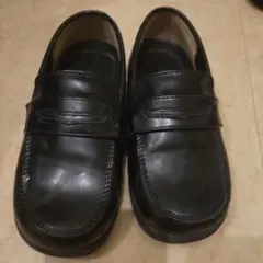 お受験　冠婚葬祭　黒 合成皮革 フォーマルシューズ　ローファー キッズ　発表会