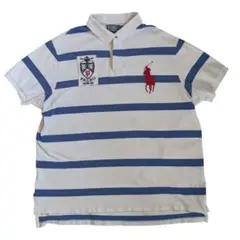 ポロ ラルフローレン ビッグポニー ポロシャツ 白 赤 ボーダー POLO