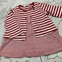 美品♡ファミリア♡ワンピース　トップスセット♡80