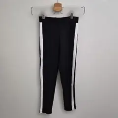 y☆k様　ZARA　KIDS 140 黒/白 サイドライン レギンスパンツ