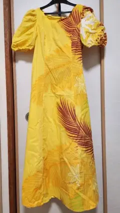 Mermaid Line イエロー 花柄 ムームー M