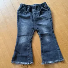 ブラック ボトムス フレアパンツ (9-12M)
