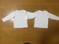 ホワイト 無地長袖 Tシャツ
