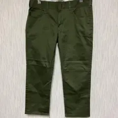 オリーブ ワークパンツ