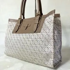 【美品】LOEWE リピートアナグラム トートバッグ レザー A4 ベージュ